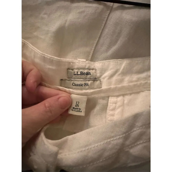 90s L.L. Bean womens 12 Gauzy Linen Baggy Palazzo Pants White Lagenlook, L.L. Be - Picture 3 of 4